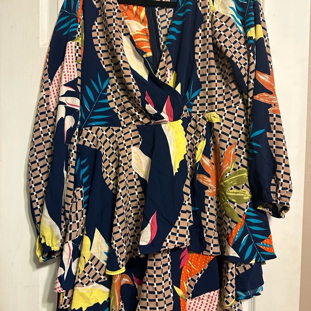 Colorful Patterned Long Sleeve Dress